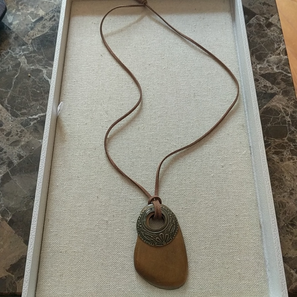 Suede cord necklace
